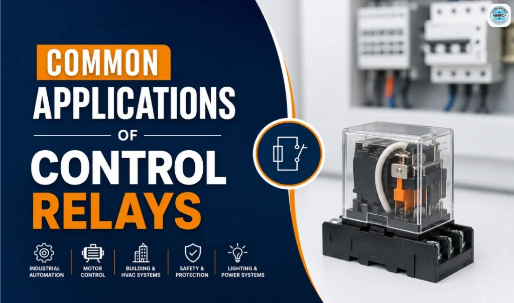Control relays used in industrial automation, motor control, HVAC, lighting, and electrical control systems