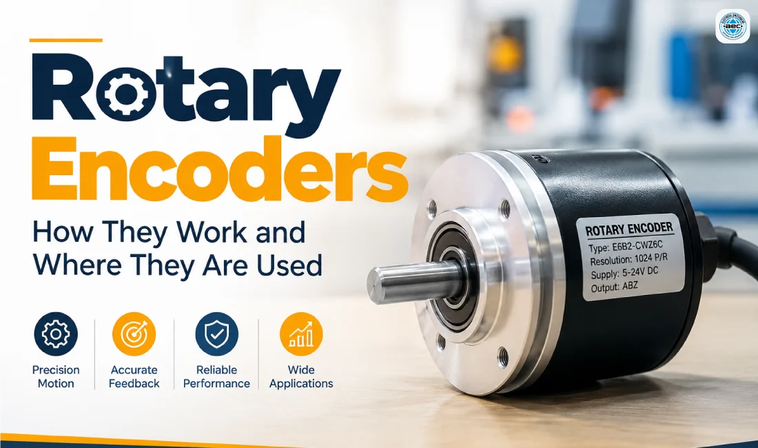 Rotary Encoders showing how they work and where they are used in industrial applications