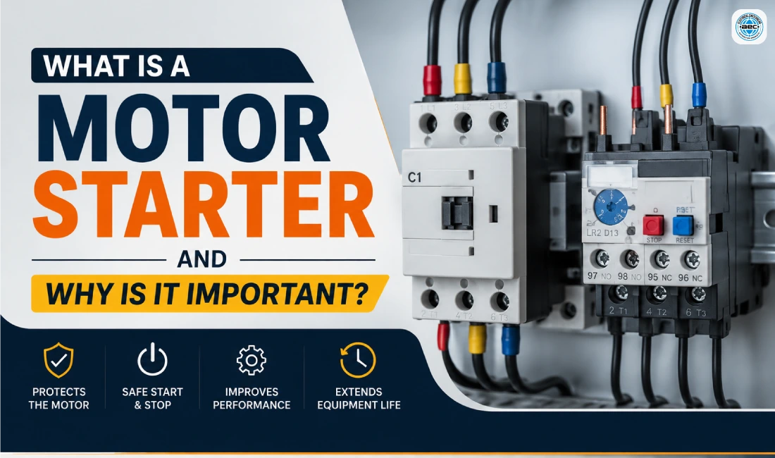 Motor Starter with contactor and overload relay for safe motor control