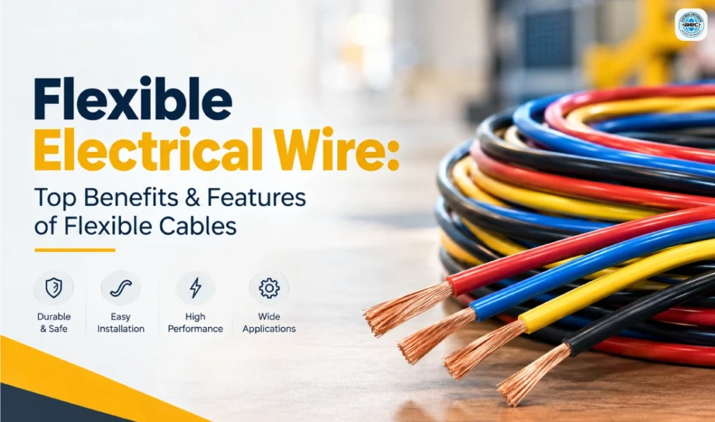 Flexible electrical wire with stranded copper conductors highlighting the benefits and features of flexible cables