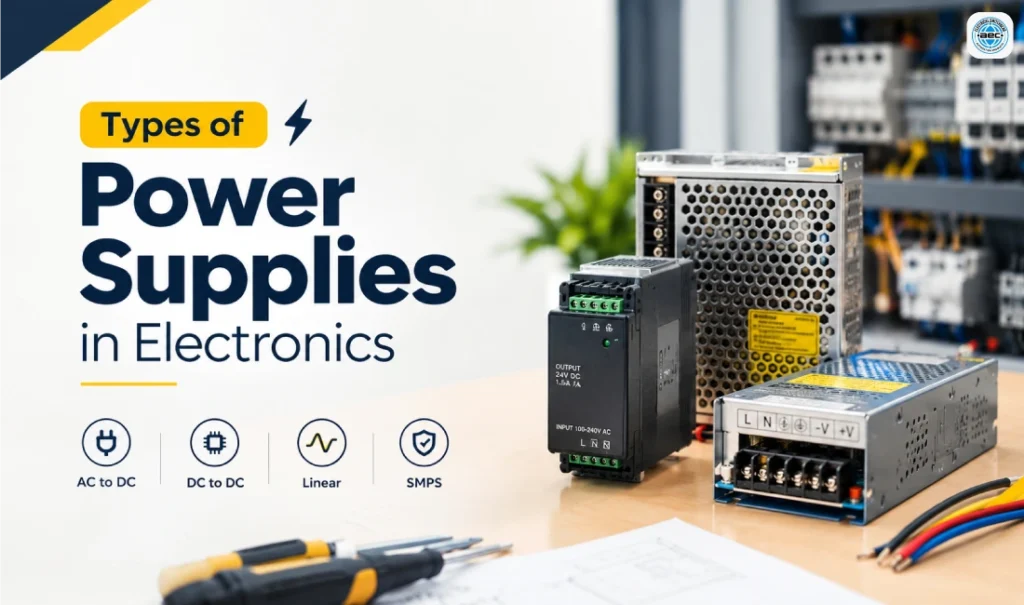 Types of Power Supplies in Electronics including SMPS and AC to DC power supplies